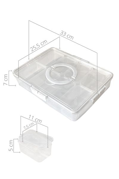 Trend Maison 9 Pieces Breakfast 8 in 1 Leak Proof Storage Container Transparent Refrigerator Organizer White