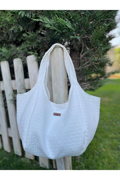 Handmade By MBK KAPİTONE YILDIZ DESENLİ KUMAŞ HEYBE ÇANTA