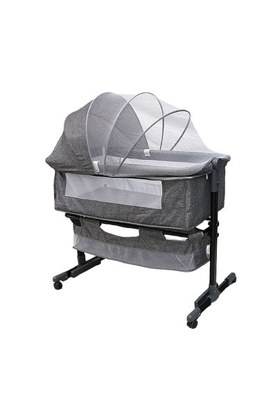rexa Baby bed, aluminum/polyester, 95x55 cm, gray