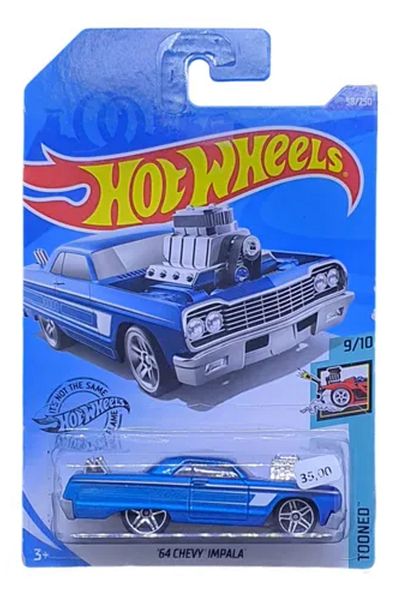 HOT WHEELS Masinuta Hot Wheels, 64 Chevy Impala, Tooned 2020, Turcoaz, 1:64