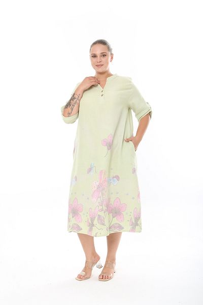 XL Modam ROCHIE DE MĂRIME MARE IMPRIMATĂ VISCOSĂ ȚESĂTĂ DE FEMEI