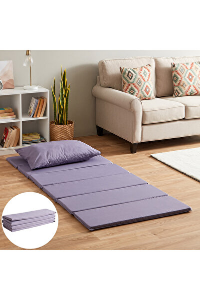 Home Box مرتبة SleepEase iFlex ثلاثية الطي من إسفنج السفر مع غطاء وسادة - 90x...