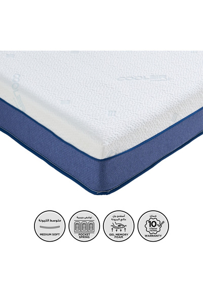 Home Box مرتبة SleepLuxe iCool Gel Pro Visco Memory Foam متوسطة النعومة ذات ن...