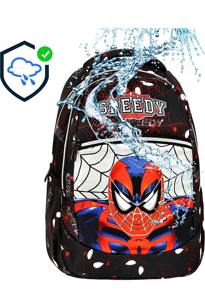 Çanta Limanı Spiderman Patterned Primary School Backpack + Lunchbox (2317)