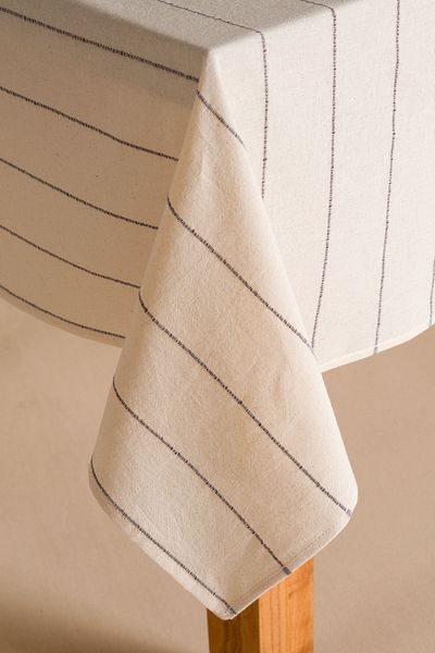 Koza Home Grain 100% Cotton Tablecloth Cream-Anthracite 140X200 cm 2595