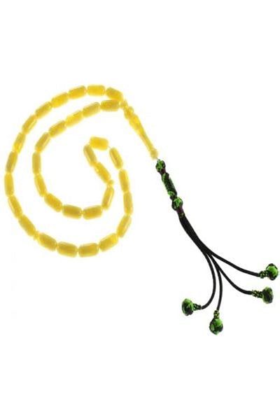 Eagal Amber Yellow Cylindrical Prayer Beads