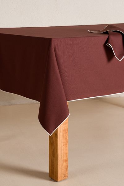 Koza Home Grain Brown Liquid Repellent Featured Table Cloth 140X200 cm 2591