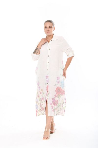 XL Modam ROCHIE DE MĂRIME MARE IMPRIMATĂ VISCOSĂ ȚESĂTĂ DE FEMEI