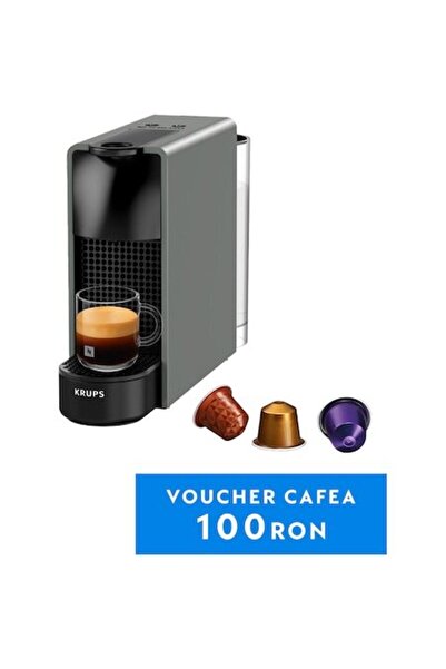 Nespresso Espressor by Krups Essenza Mini XN110B10, 1260W, 19 Bar, 0.6L, Gray, + trial capsule set
