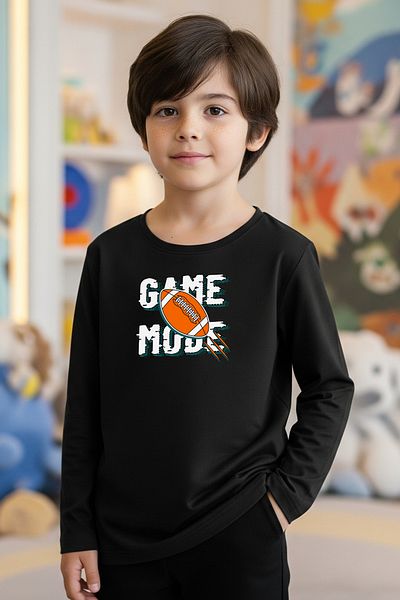 FYK KİDS Zero Collar Game Mode Printed Boy's Sweatshirt