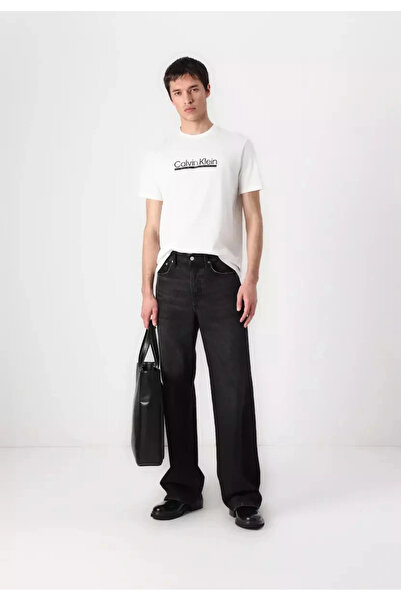 Calvin Klein Ss Graphic Tee Men's White T-Shirt Lv04Rc852G-Yaf