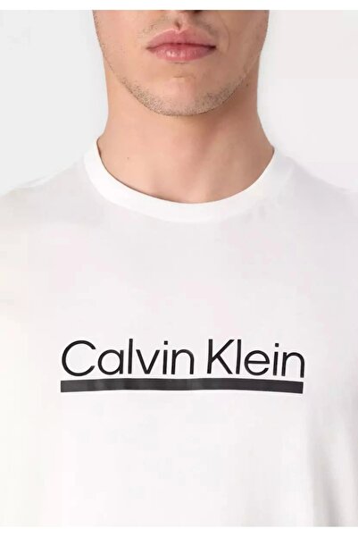 Calvin Klein Ss Graphic Tee Men's White T-Shirt Lv04Rc852G-Yaf