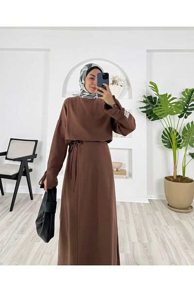 EFSUN MODA ЛЕНЕНА ПОЛА С ВЪЖЕНИ РЪКАВИ И ЕТИКЕТ С ДЕТАЙЛИ