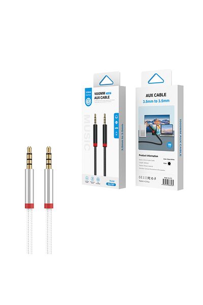 HTstore Zore AU-707 كابل صوت Aux بتصميم شبكي 3.5 ملم 1 متر