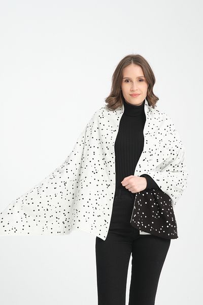 T Crazy T-Crazy Knitwear Galaxy Winter Knitwear Shawl, Polka Dot Double Layer and Reversible Knitwear Knitted Shoulder Shawl
