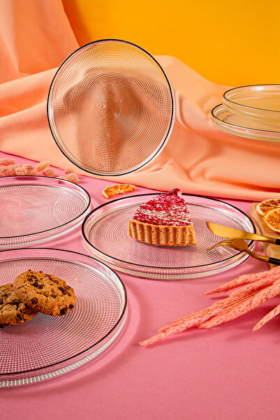 Fecra Loren 6 Parça Servis Seti 21 cm Siyah Fileli