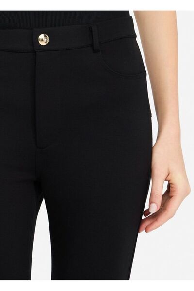 Liu Jo Women's Slim Fit Straight Leg Black1 Trousers Tf5129Js182-W9937