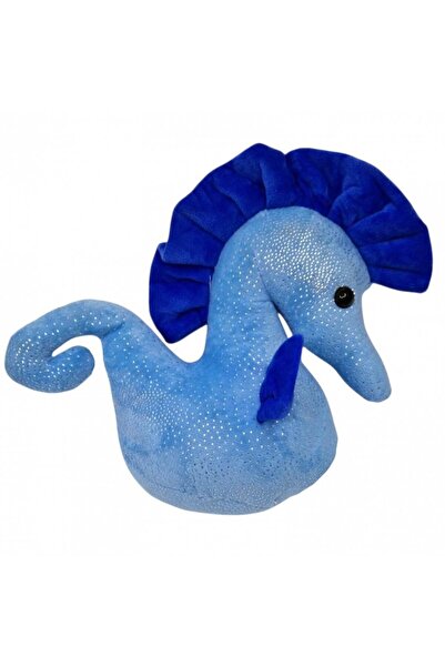 OEM Jucărie de pluș cu detalii brodate, Căluț de mare, 24x24x10 cm, Albastru