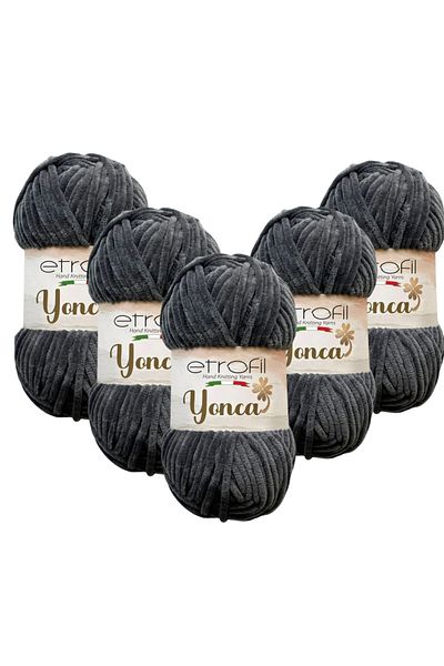 Etrofil Yonca Velvet Πλεκτό Σχοινί 5 Τεμαχίων 70091 Anthracite