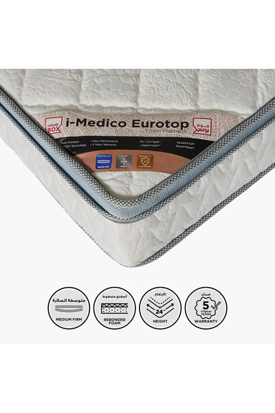 Home Box مرتبة SleepNest iMedico Eurotop متوسطة الصلابة من إسفنج مُعاد لصقه -...