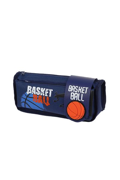 Petityu Double Zipper Basketball Ball Velcro Pencil Case