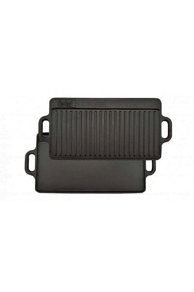 Perfect Home Reversible Cast Iron Griddle 51 x 24 x 1.5 cm