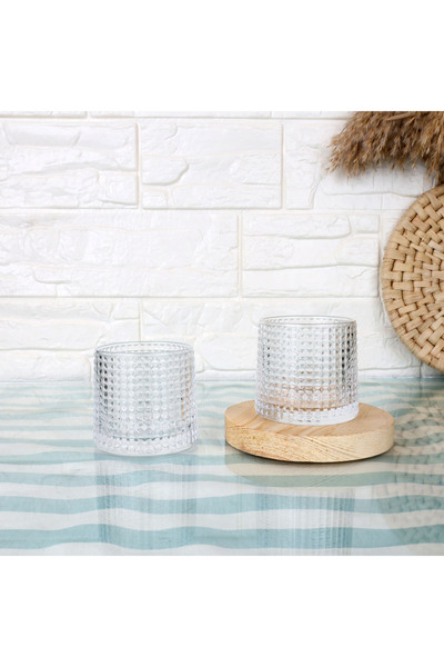 deli glass Sarla - Set of 2 Dotted Stylish Soft Drink Glasses 160 ml