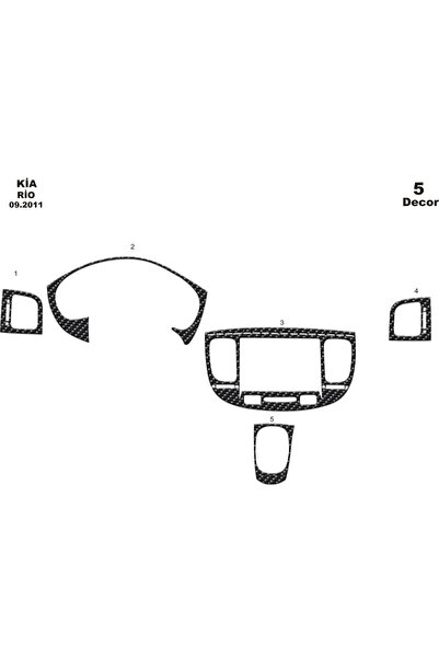 Marscockpitdesign كيا ريو وحدة التحكم-توبوردو 2011 5 قطع