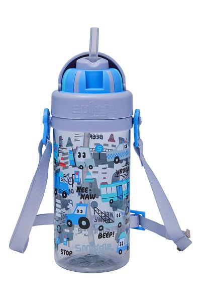 SMIGGLE Ready Set Go Tiny Plastic Drink Bottle with Strap 400ml