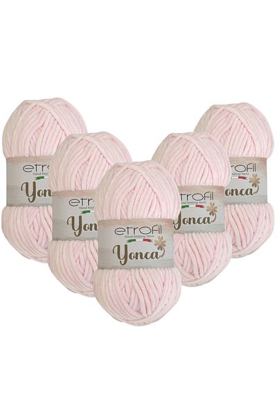 Etrofil Clover Velvet Hand Knitting Yarn 5 Pieces 70322 Light Pink