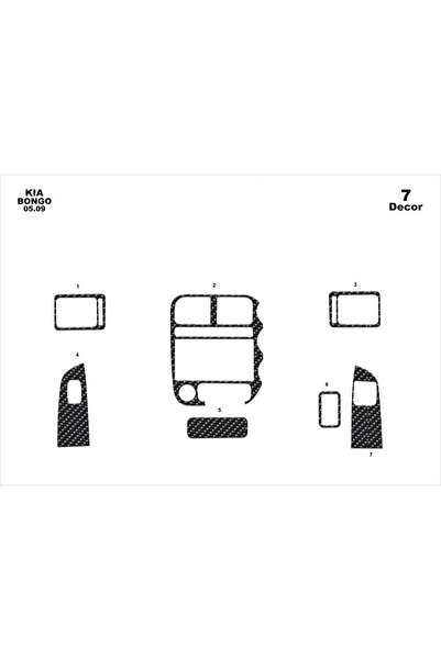 Marscockpitdesign كيا بونجو كونسول-توربيدو 2009 7 قطع