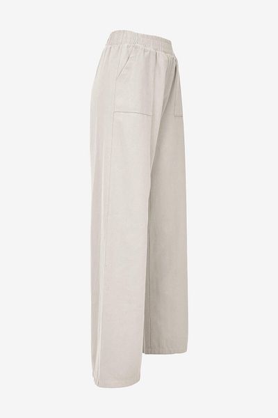 birizmoda Gabardine Palazzo Trousers -Beige