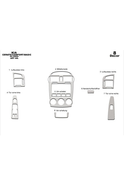 Marscockpitdesign كيا سيراتو LX سيدان غطاء لوحة القيادة الأمامية من الألومنيو...