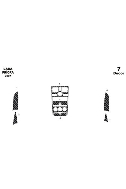 Marscockpitdesign لادا بريورا كونسول-توربيدو 2007 7 قطع