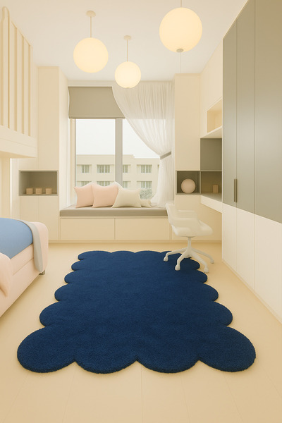 SOFT DECOR Modern Dekoratif Salon Halısı Çocuk Odası Yolluk Kaymaz Taban Halı