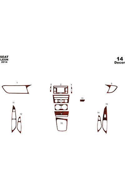 Marscockpitdesign سيت ليون بيانو بلاك كاب 2014 14 قطعة