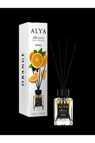 ALYA ORANGE Room Air Freshener – | Reed Diffuser with Rattan Sticks – 100 ml