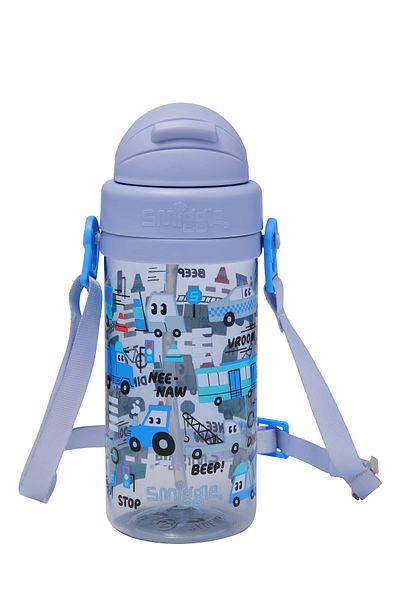 SMIGGLE Ready Set Go Tiny Plastic Drink Bottle with Strap 400ml