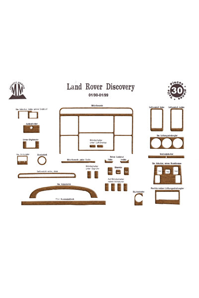 Marscockpitdesign لاند روفر ديسكفري وحدة التحكم-توبيردو 1990-1998 30 قطعة