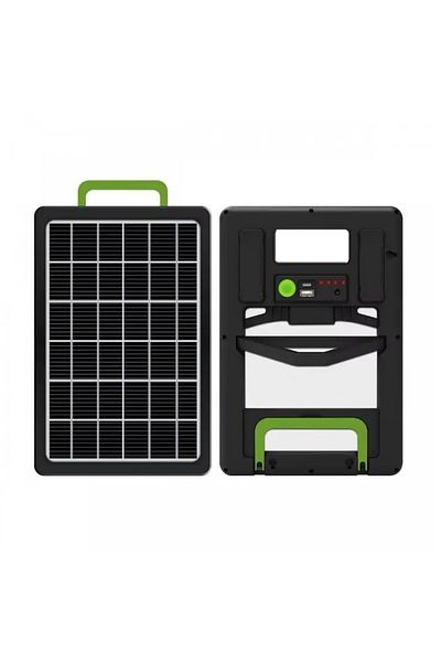 divendi-ro 15W solar panel with 1200mAh battery, GD-100S, portable, with charging ports, 29x19cm, black