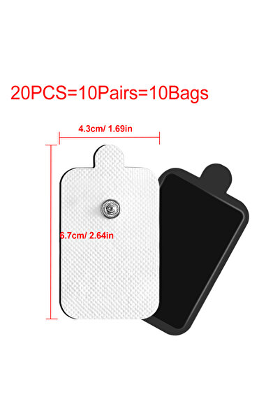 Choice1 20 قطعة من وسادات أقطاب التحفيز الكهربائي للعضلات (TENS) مقاس 4.3 × 6...