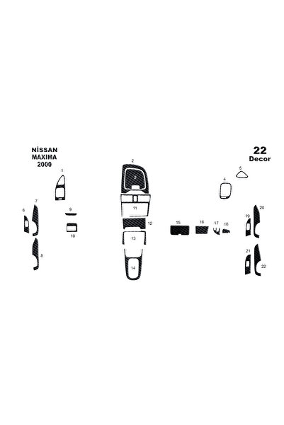 Marscockpitdesign نيسان ماكسيما وحدة التحكم-توبوردو 2000-2004 22 قطعة