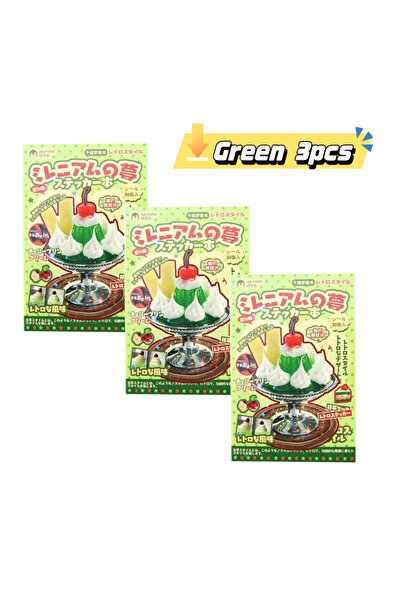 Choice4 مجموعة ملصقات تزيينية خضراء مكونة من 3 قطع و30 ورقة، بتصميم كرتوني لط...