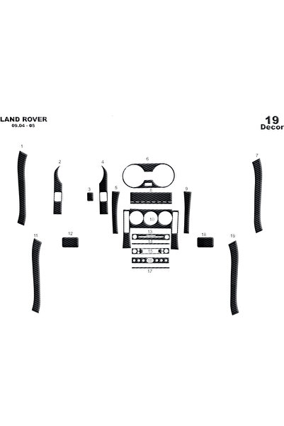 Marscockpitdesign لاند روفر فريلاندر وحدة التحكم-توبوردو 2004-2006 19 قطعة