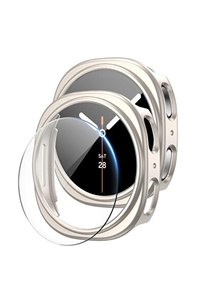 UnDePlus Samsung Galaxy Watch 8 44mm Sert PC Kasa ve Ekran Koruyucu 14 Starlight