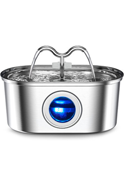 Elindor Dozator automat de apă pentru pisici și câini, oțel inoxidabil 304, 3...