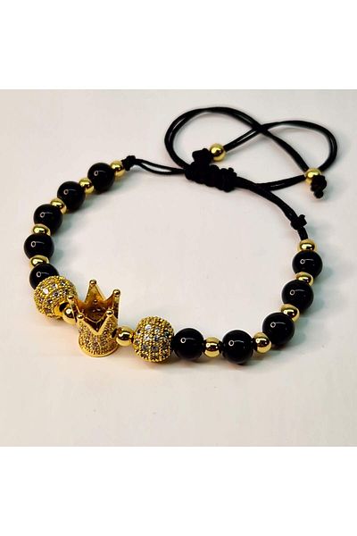 My Bijoux Brățară cu pietre naturale placată cu aur Kennedy