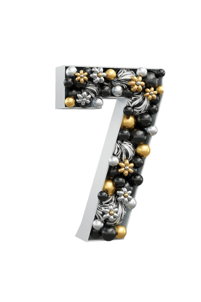 Choice زينة عيد ميلاد رقم 7، لوحة رقمية ثلاثية الأبعاد، زينة لحفلة عيد ميلاد ...