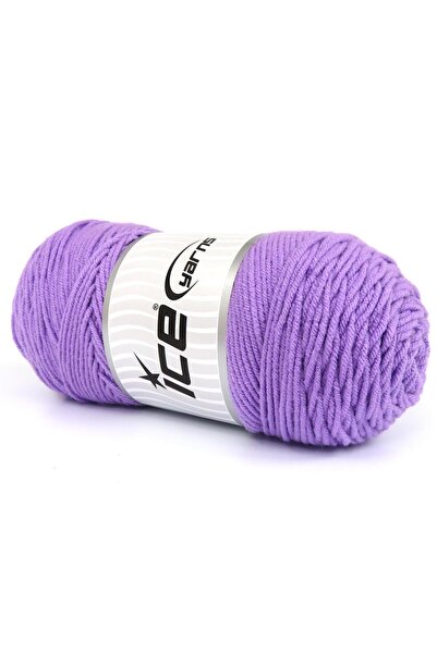 Ice yarns 2×200 جرام. خيوط ساڤر ليلاك الشتوية، خيوط مسطحة، صوف ممشط، 100% أكر...