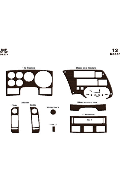 Marscockpitdesign Daf 95 XF وحدة التحكم-توبسيد 1997 12 قطعة